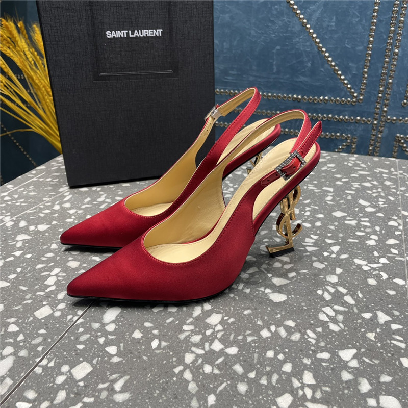 YSL rhinestone high heel classic logo letter high heel sandals - Sneaker Replica Workshop