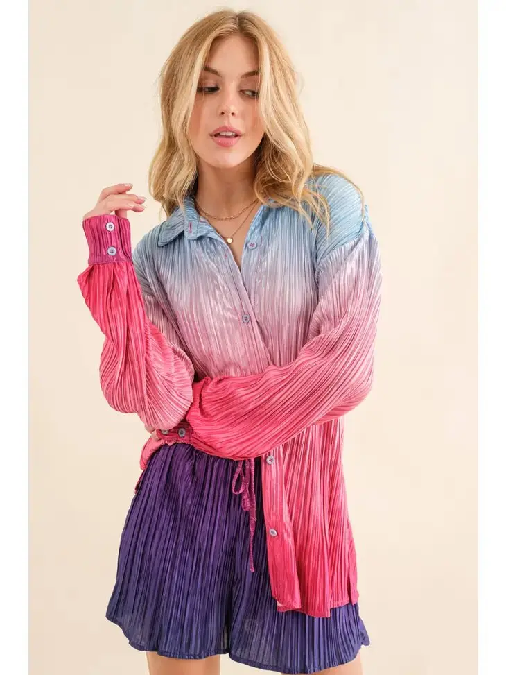 Now's The Time Ombre Shirt With Matching Shorts - ALJEGJ