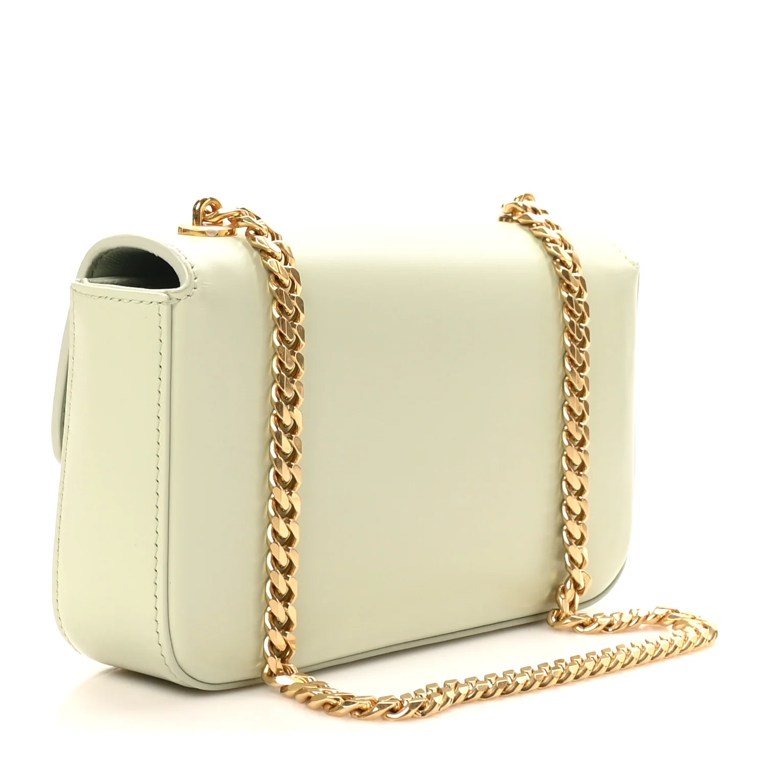Shiny Calfskin Triomphe Chain Shoulder Bag Jade - Top Club