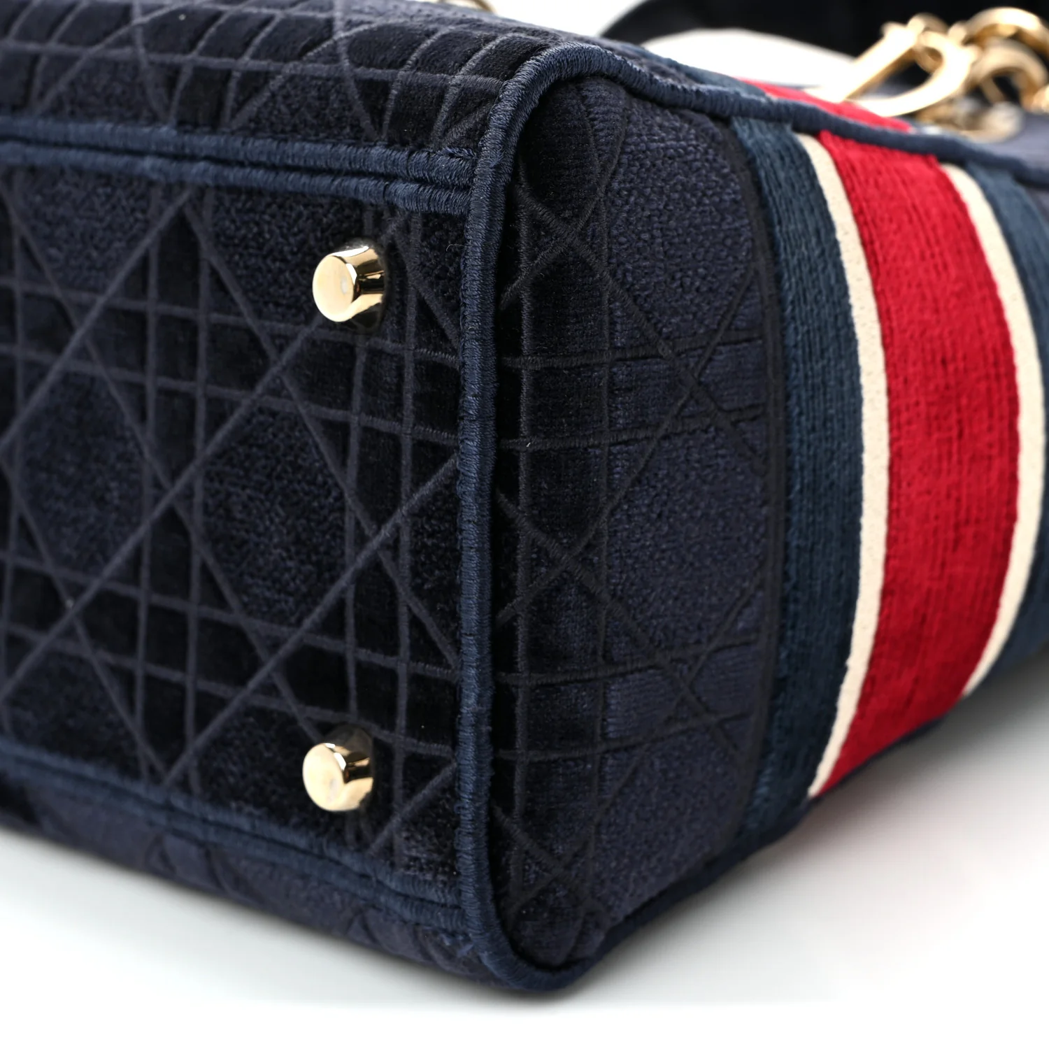 Velvet Cannage Medium Lady D-Lite Blue Red White - Top Club