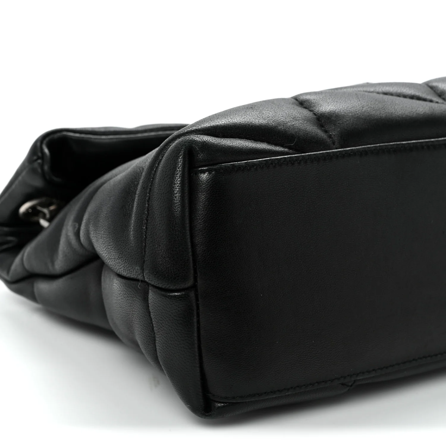 Lambskin Quilted Small Loulou Puffer Monogram Chain Satchel Black - Top Club
