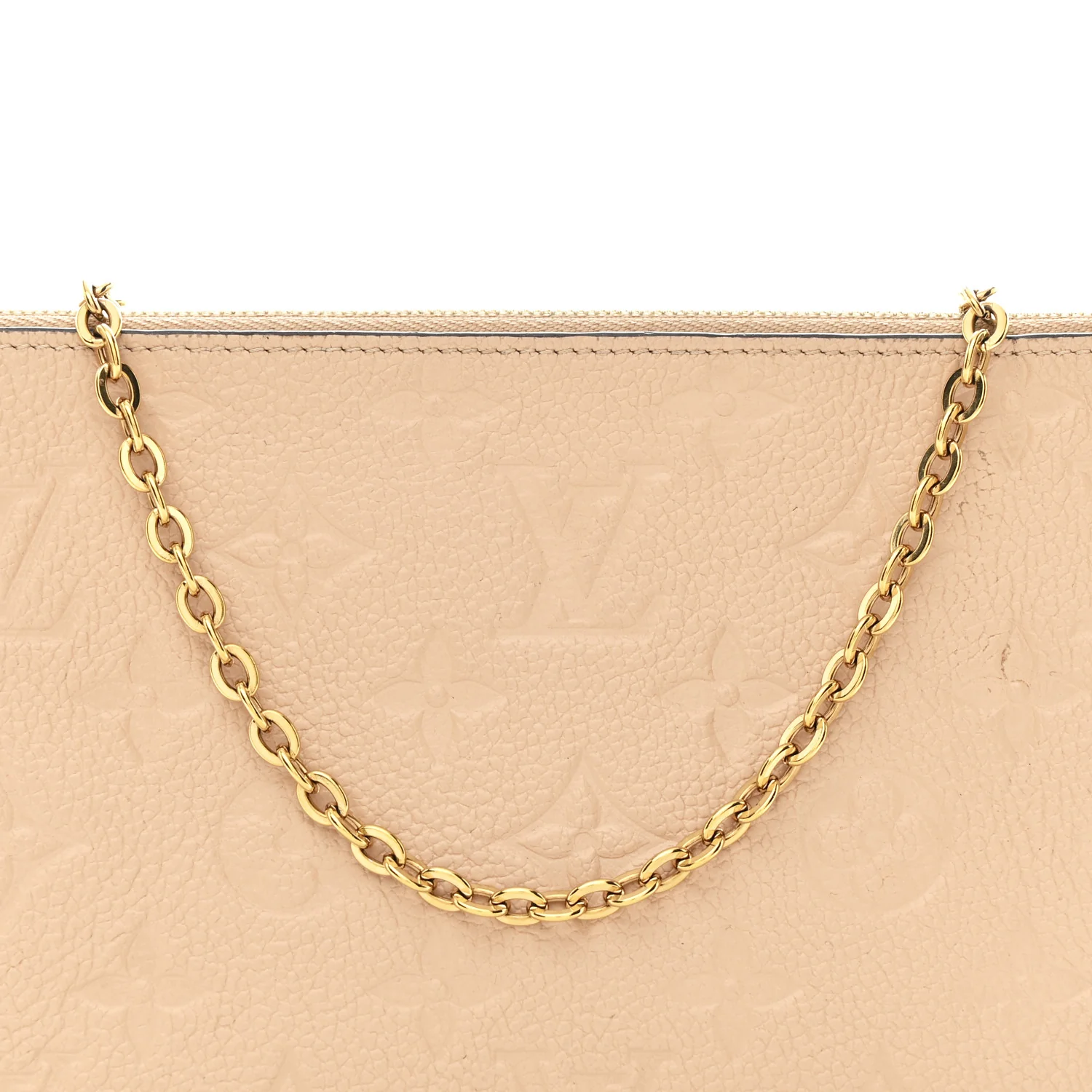Empreinte Double Zip Pochette Beige Rose Creme - Top Club