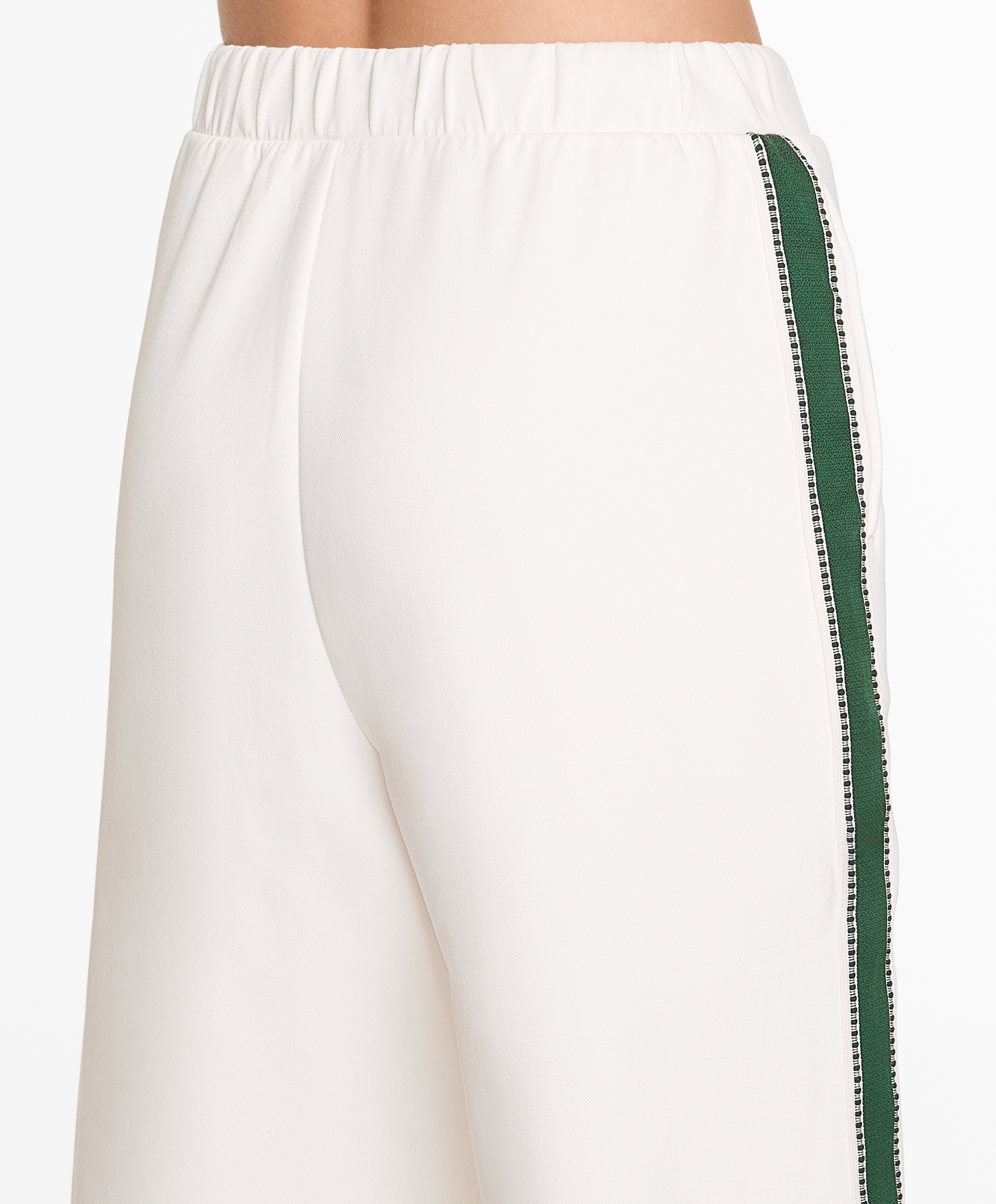 OYSHO Cotton blend piqué straight-leg trousers