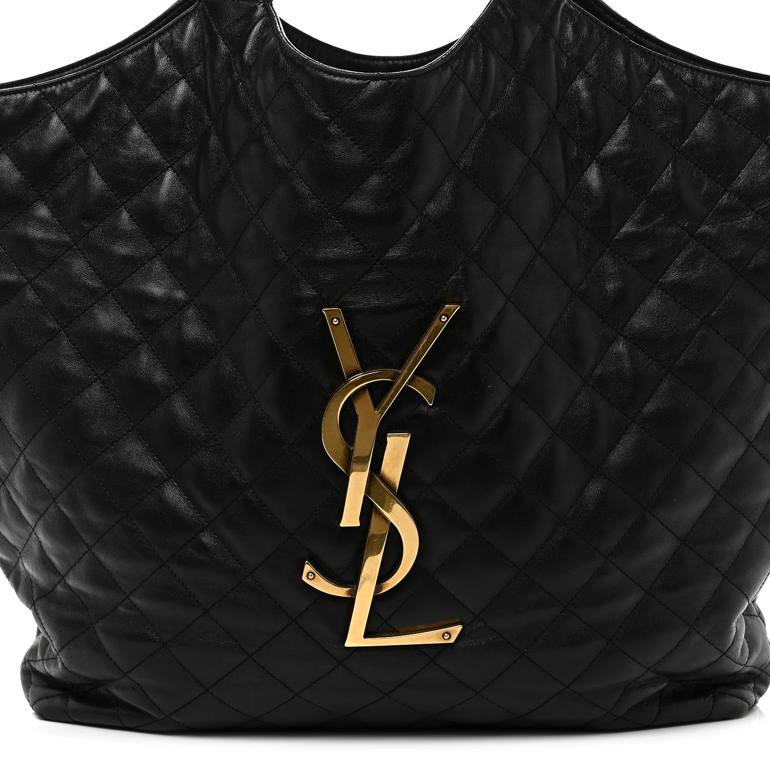 Lambskin Quilted Maxi Icare Shopping Tote Black - Top Club