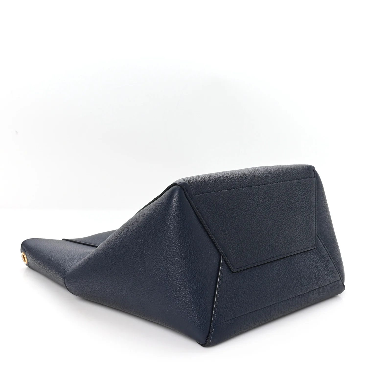 Soft Grained Calfskin Sangle Bucket Bag Navy Blue - Top Club