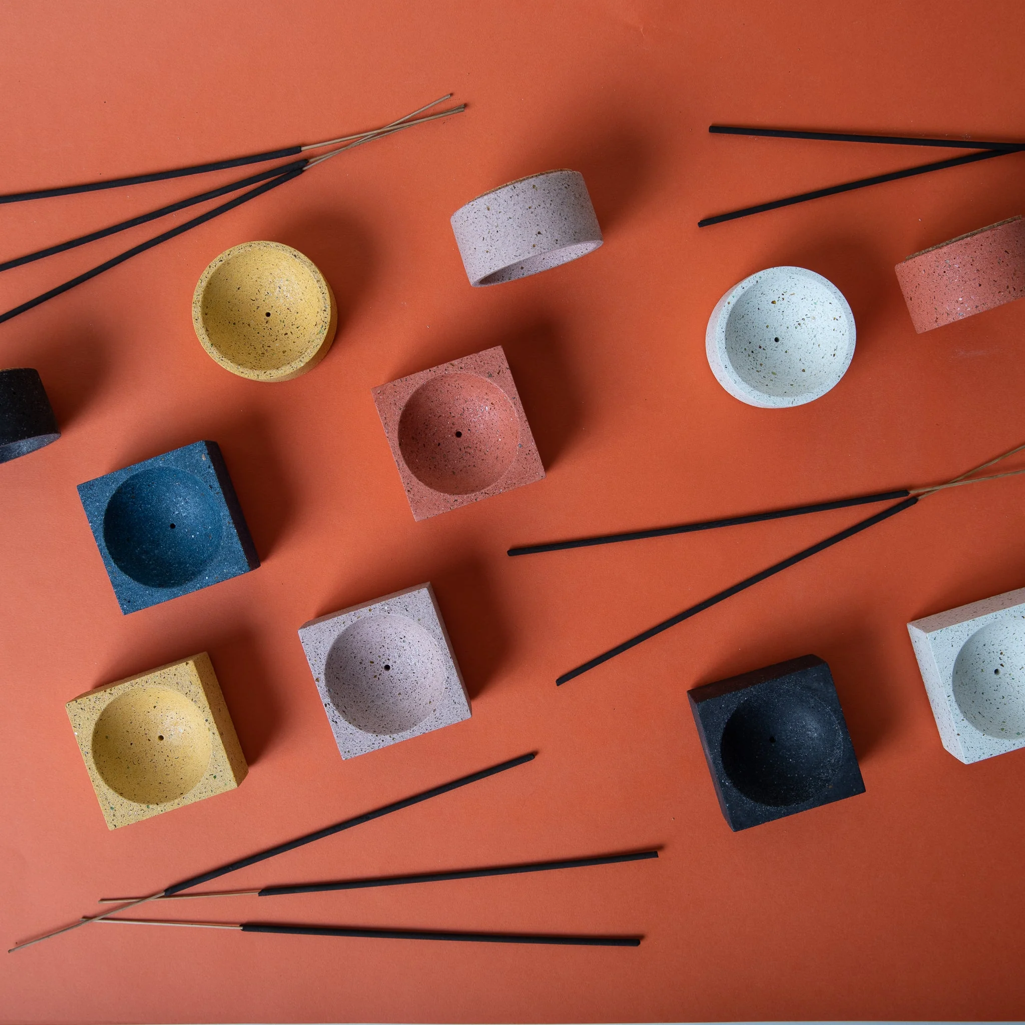 Square Incense Holder | Lilac Terrazzo