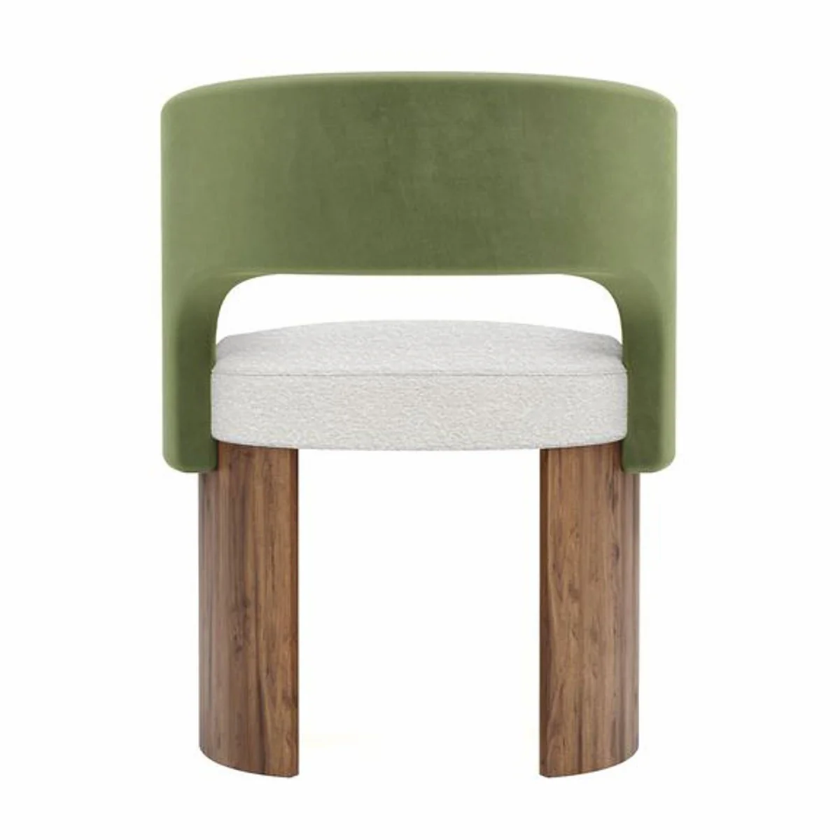 Luxury dining room chair with armrests green / white / brown - premium quality