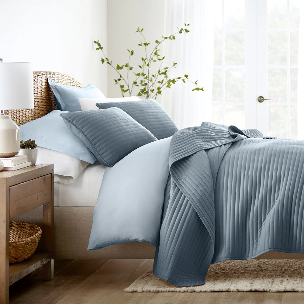 3-Piece Stripe Stitch Quilted Coverlet Set (Sale)