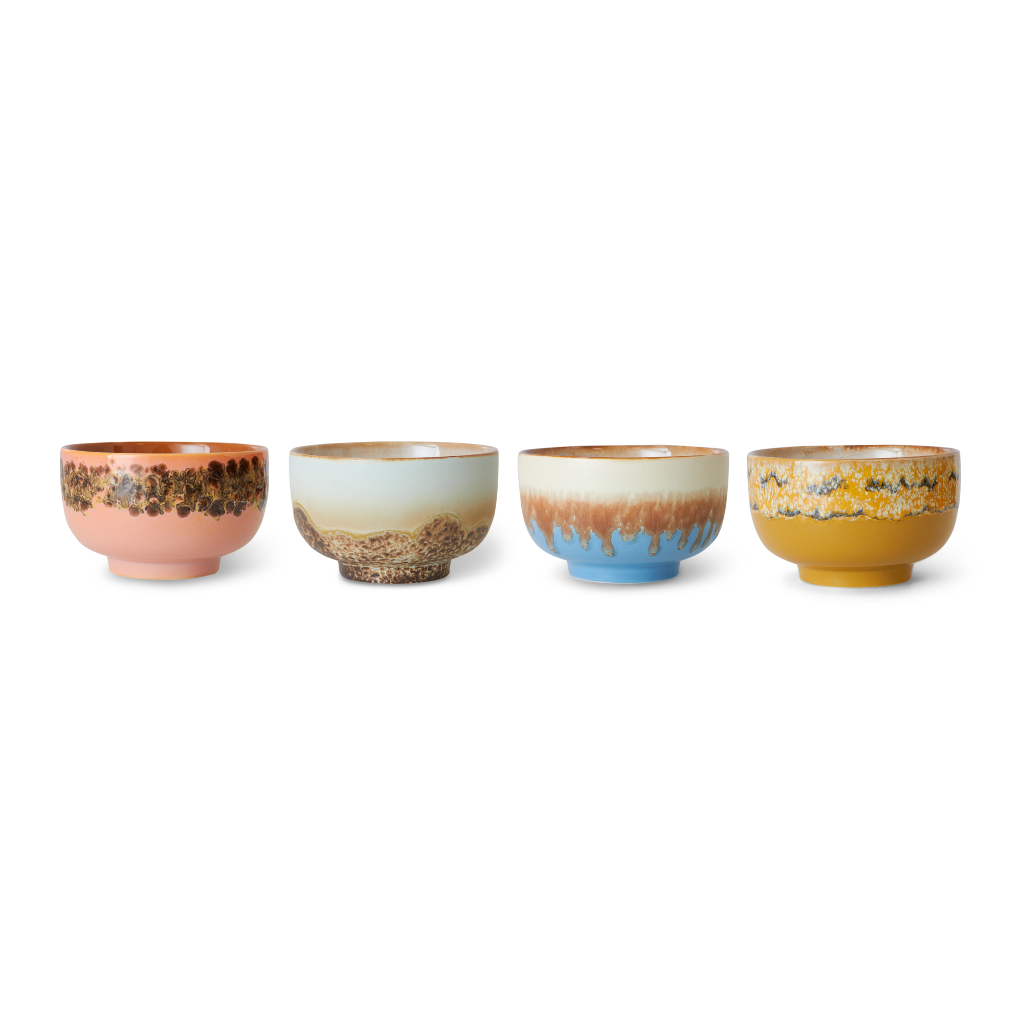 Servies 70s ceramics noodle bowls seabreeze - set van 4