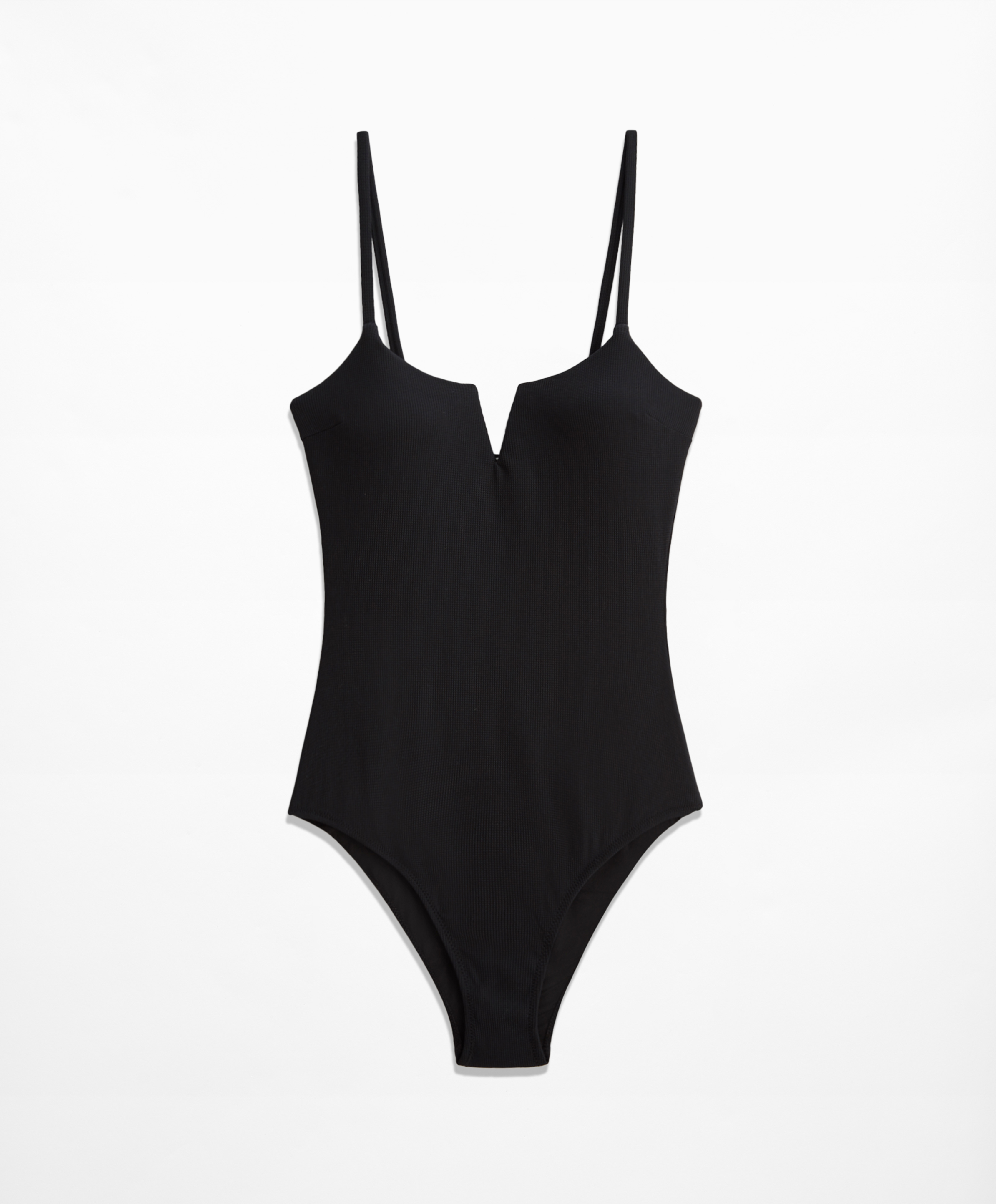 OYSHO Piqué V-neck swimsuit