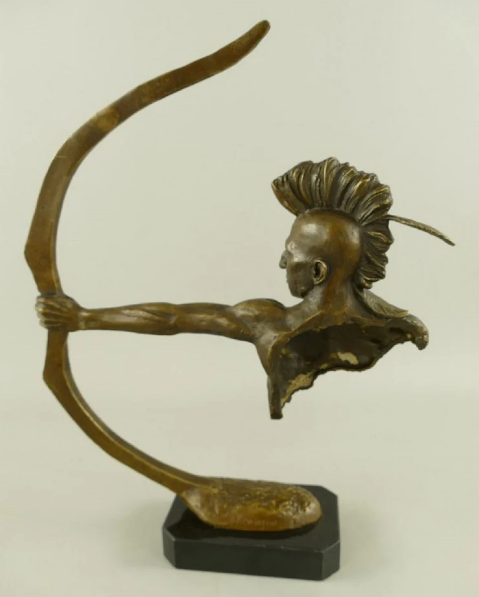 Luxury bronze decorative sculpture Indian with bow bronze / black H. 42 cm
