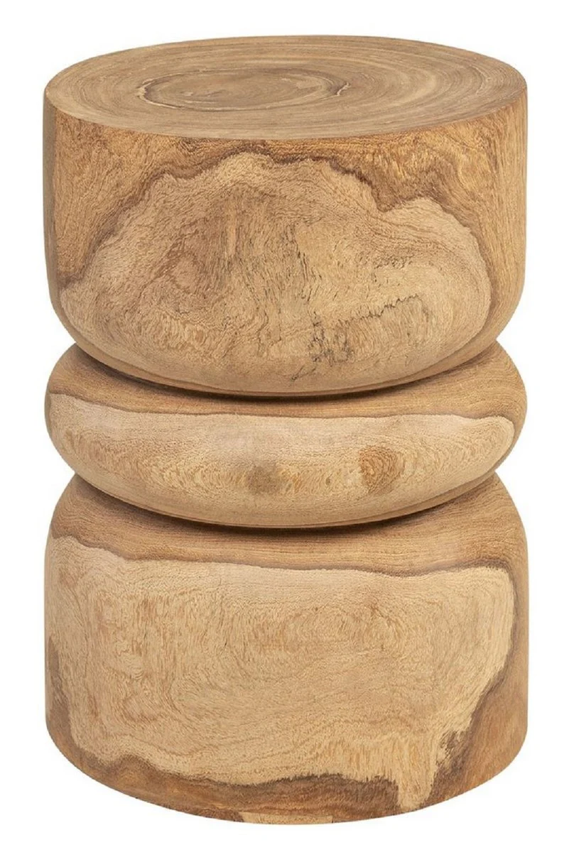 Luxury solid wood side table / stool natural color Ø 33.5 x H. 46 cm - luxury furniture