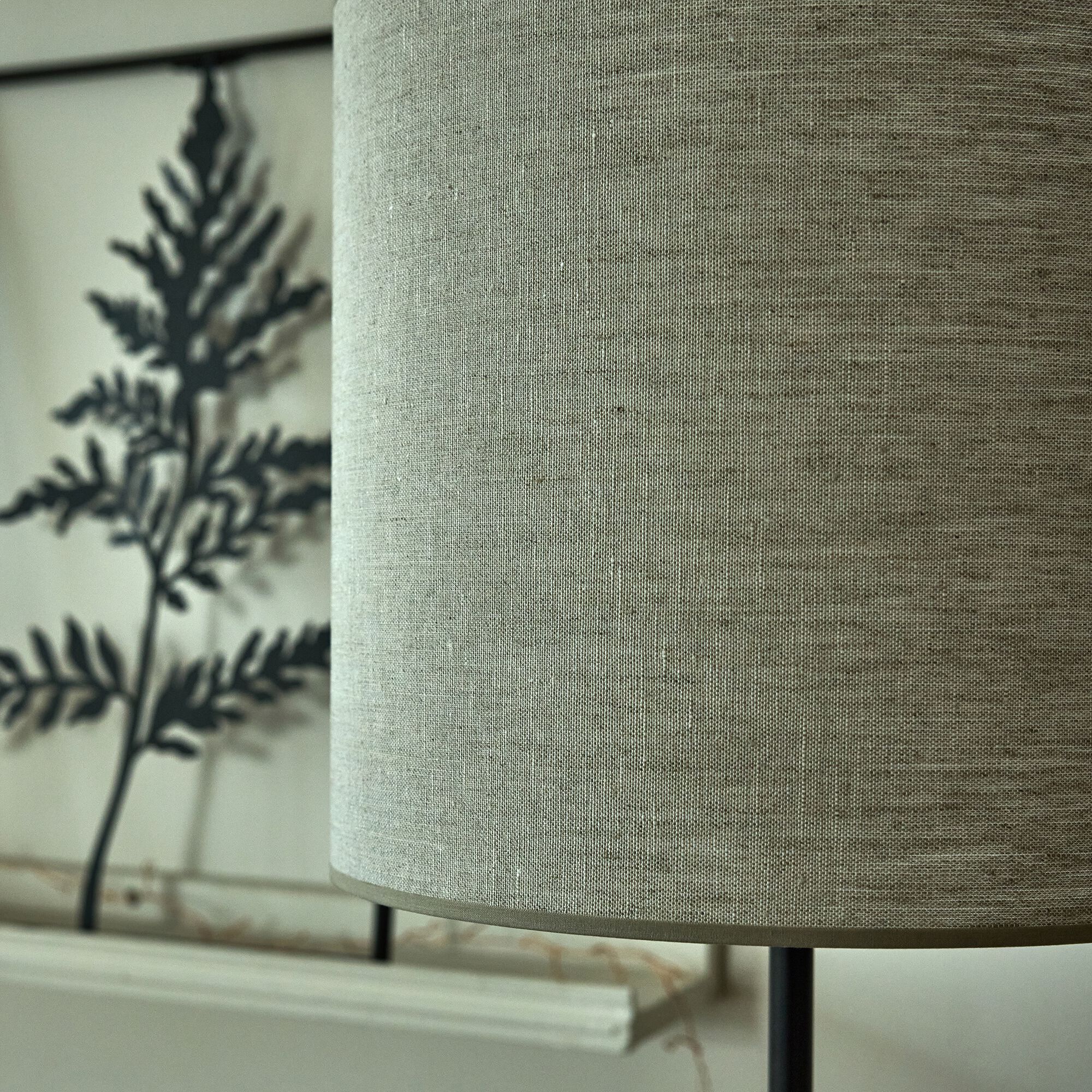 ARLES - Abat-jour cylindrique en lin D32cm - gris clair