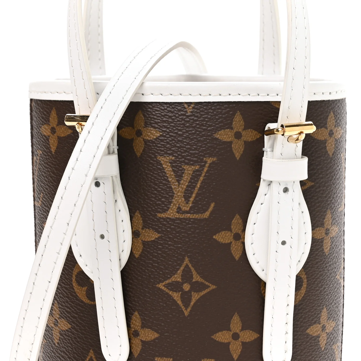 Monogram LV Match Nano Bucket Bag White - Top Club