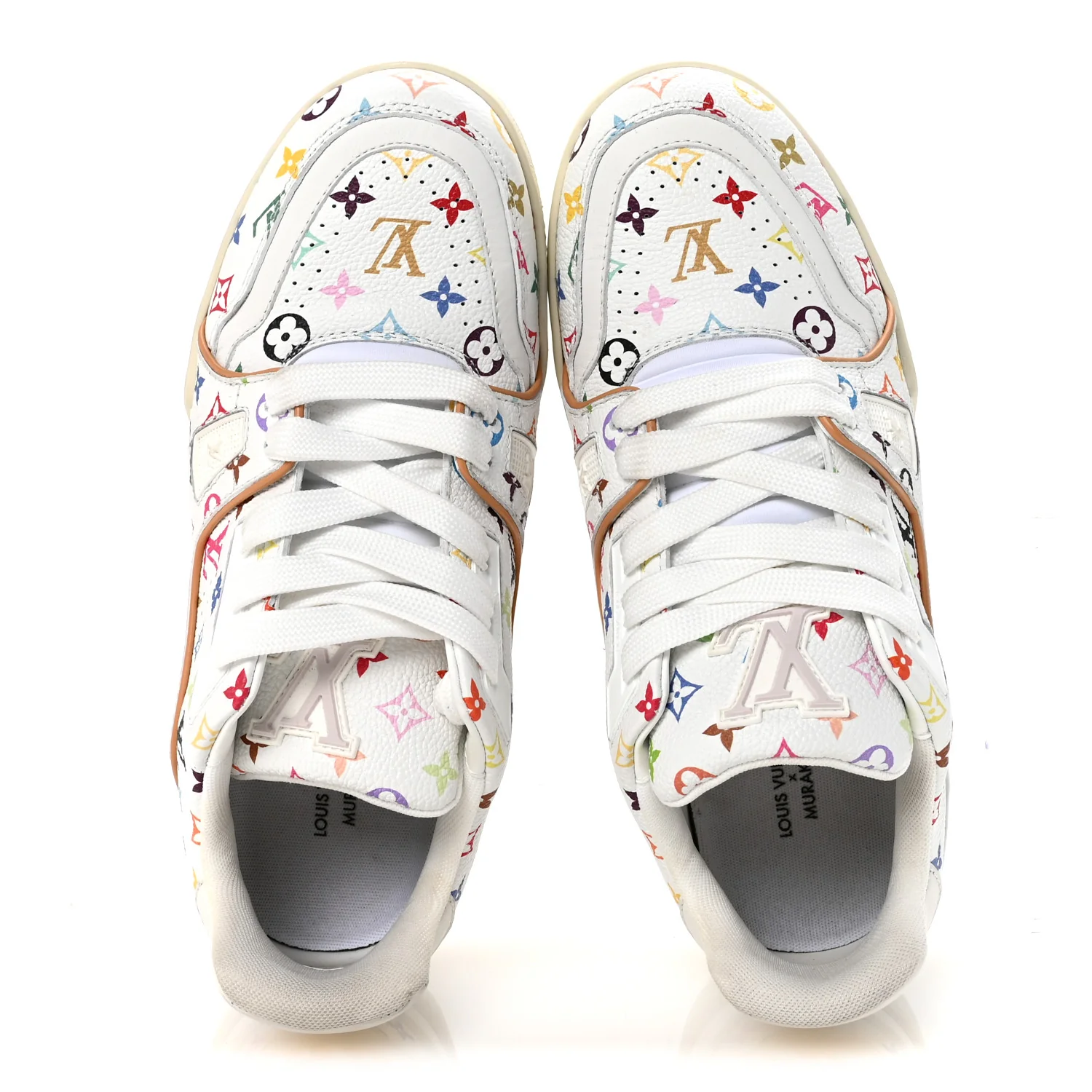 LV X TM Calfskin Monogram Multicolor Womens LV Trainer Sneakers 37.5 White