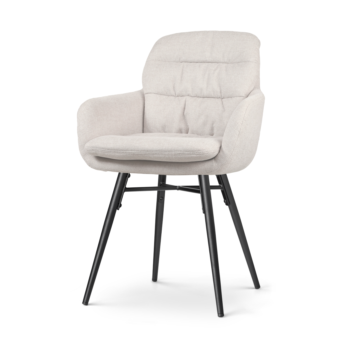 Eetkamerstoel Nena-Mia beige - zwart onderstel