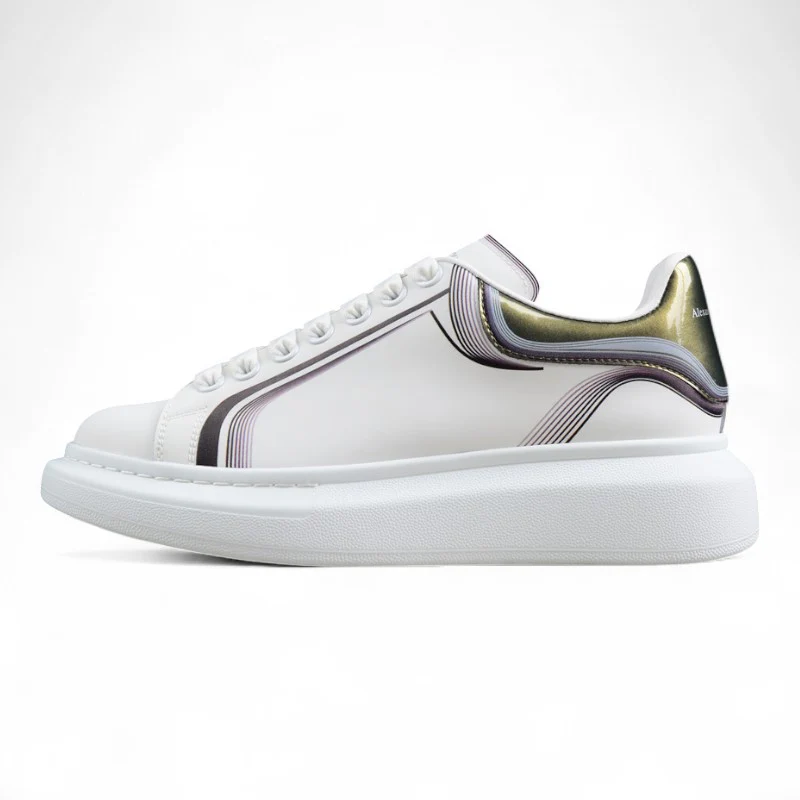 Alexander McQueen Oversized Sneaker in White/Silver - Sneaker Replica Workshop