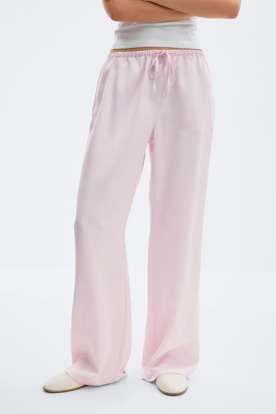Gina Tricot drawstring satin trousers