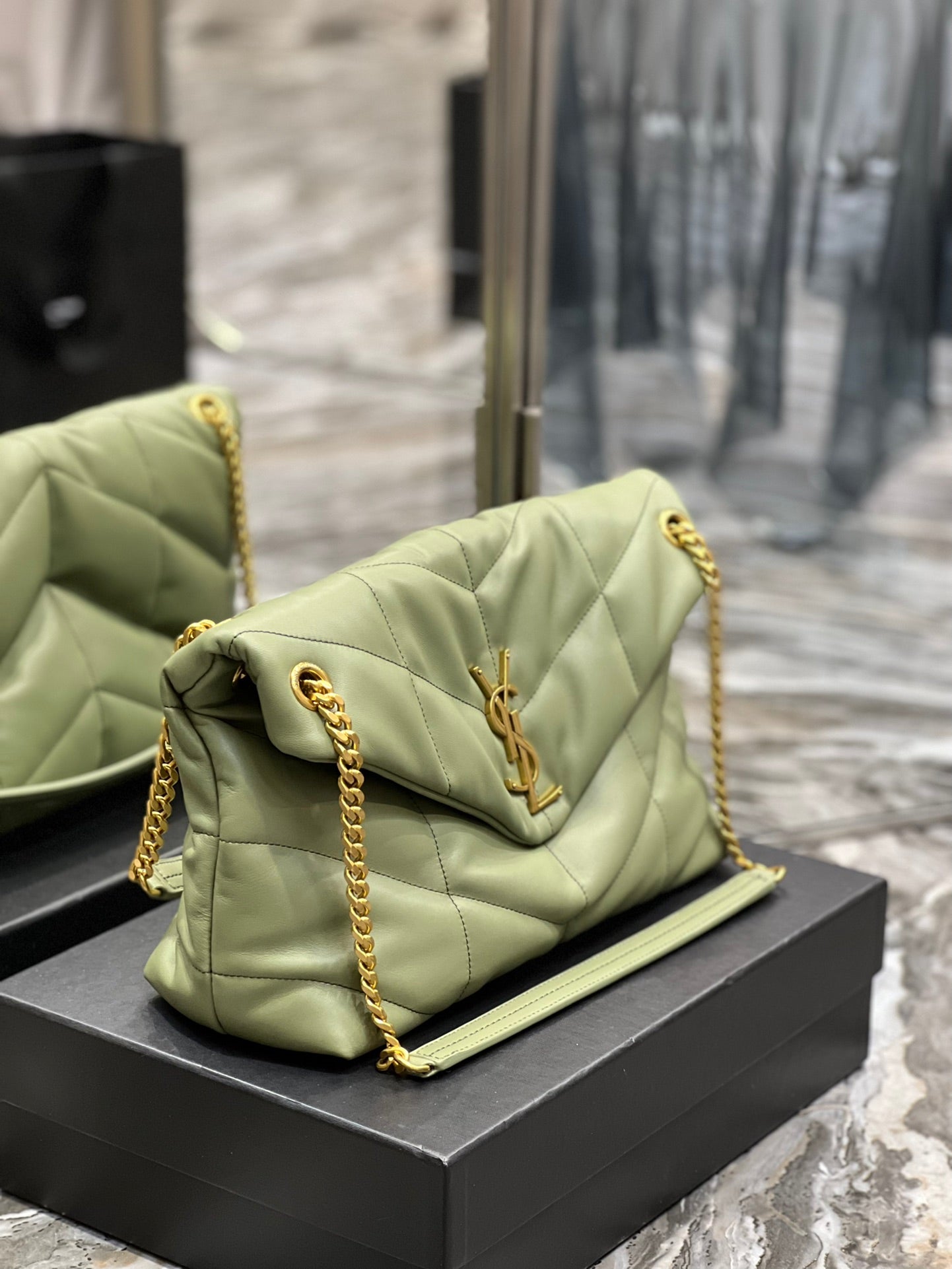 Y PUFFER MEDIUM BAG IN QUILTED LAMBSKIN - Top Club