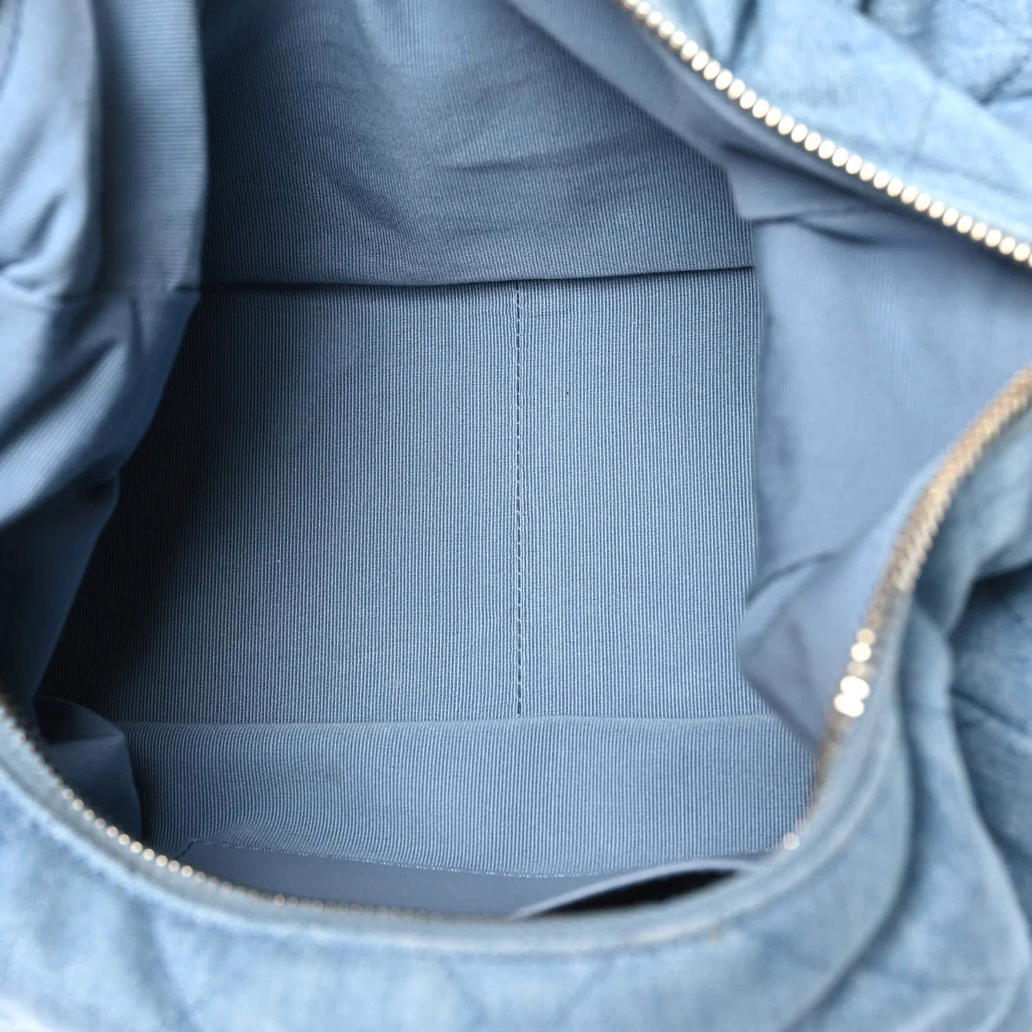 Washed Denim Quilted Large Trendy Pockets Hobo Blue - Top Club