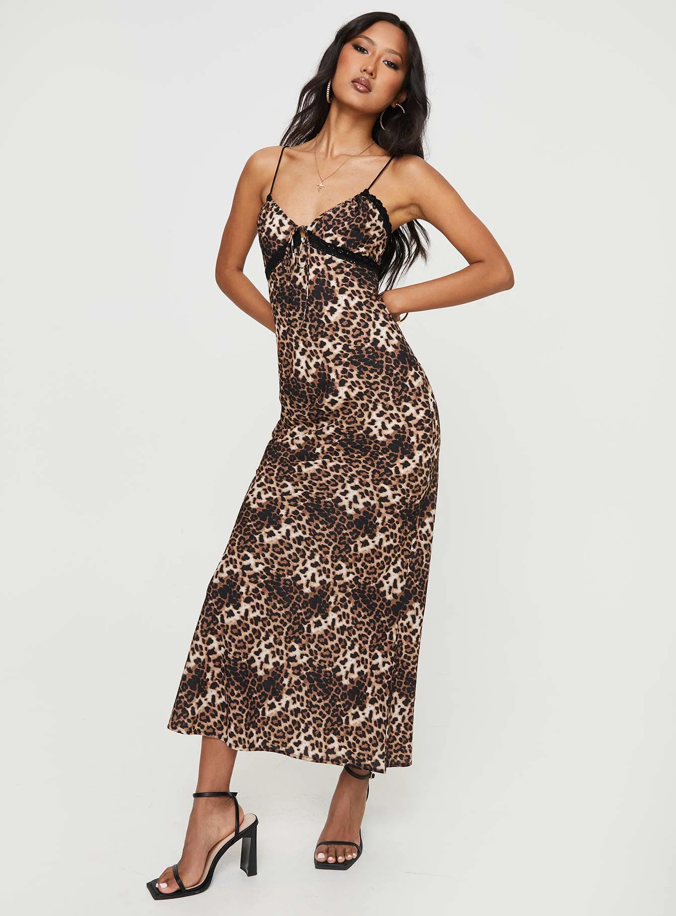 Emily Bias Cut Maxi Dress Leopard