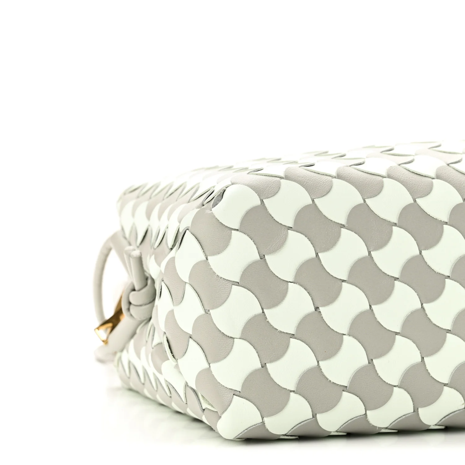 Nappa Wavy Bicolor Intrecciato Small Loop Camera Bag Agate Grey Glacier - Top Club