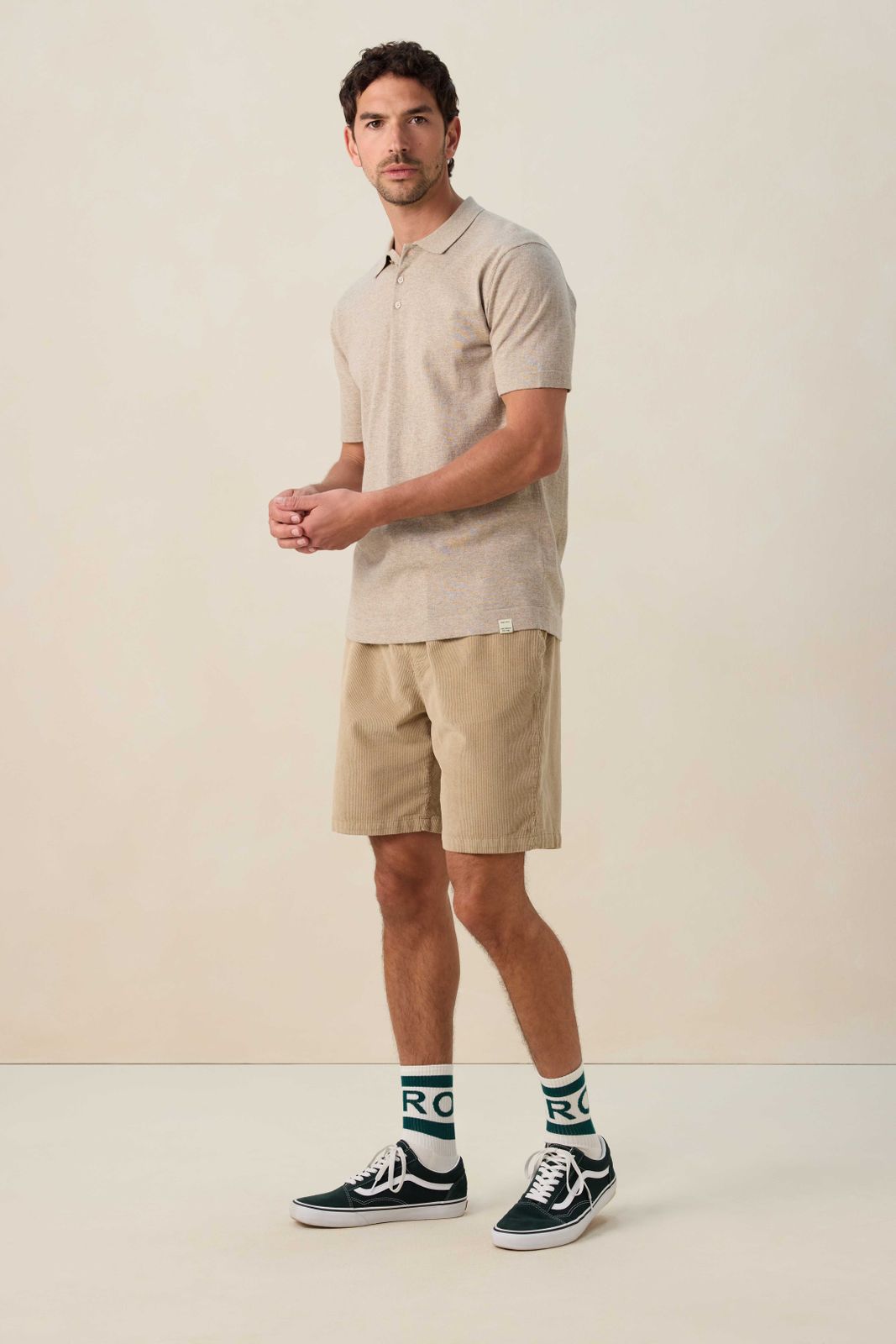 Beige corduroy short