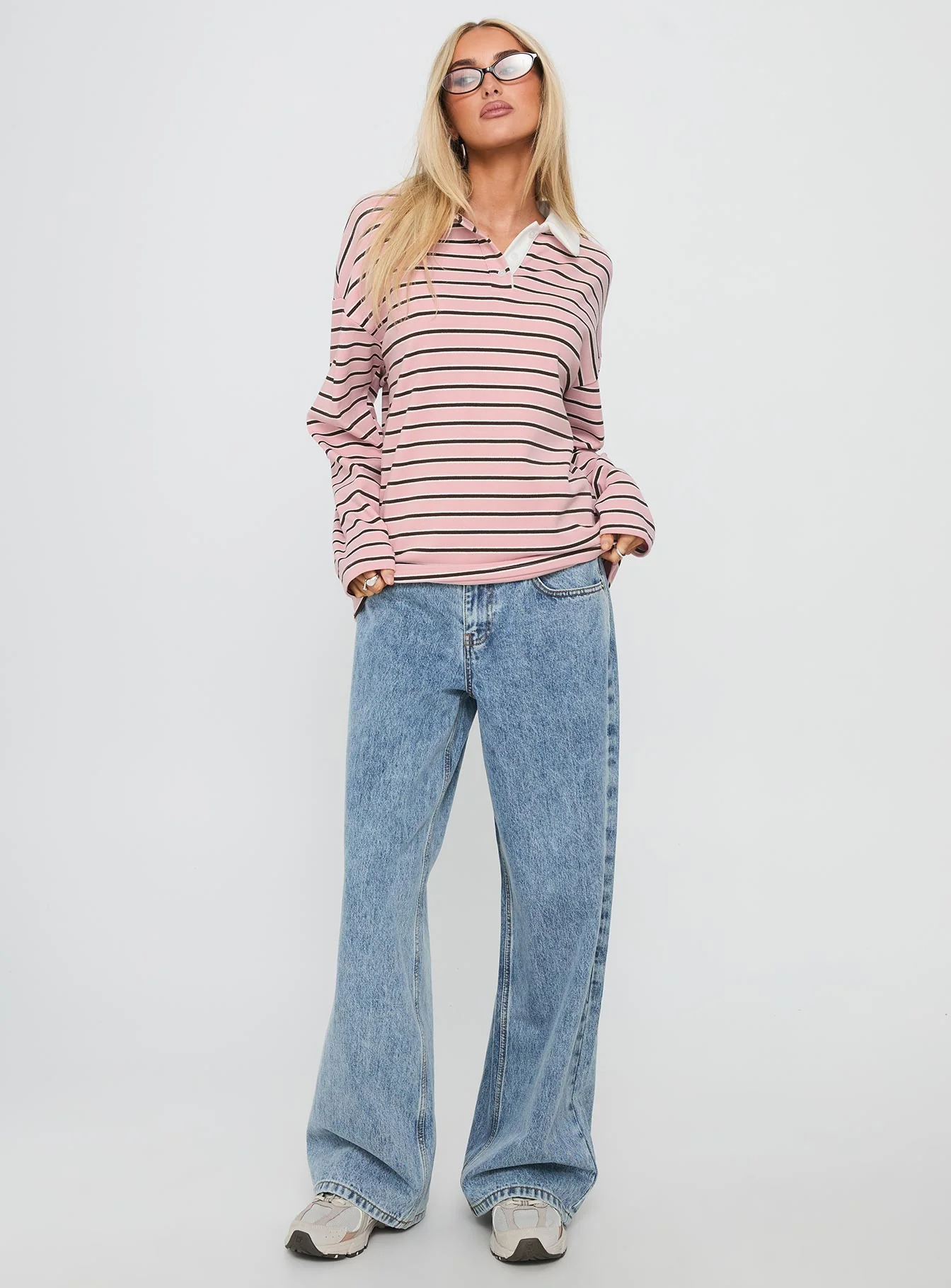 High Regard Collared Jersey Pink Stripe