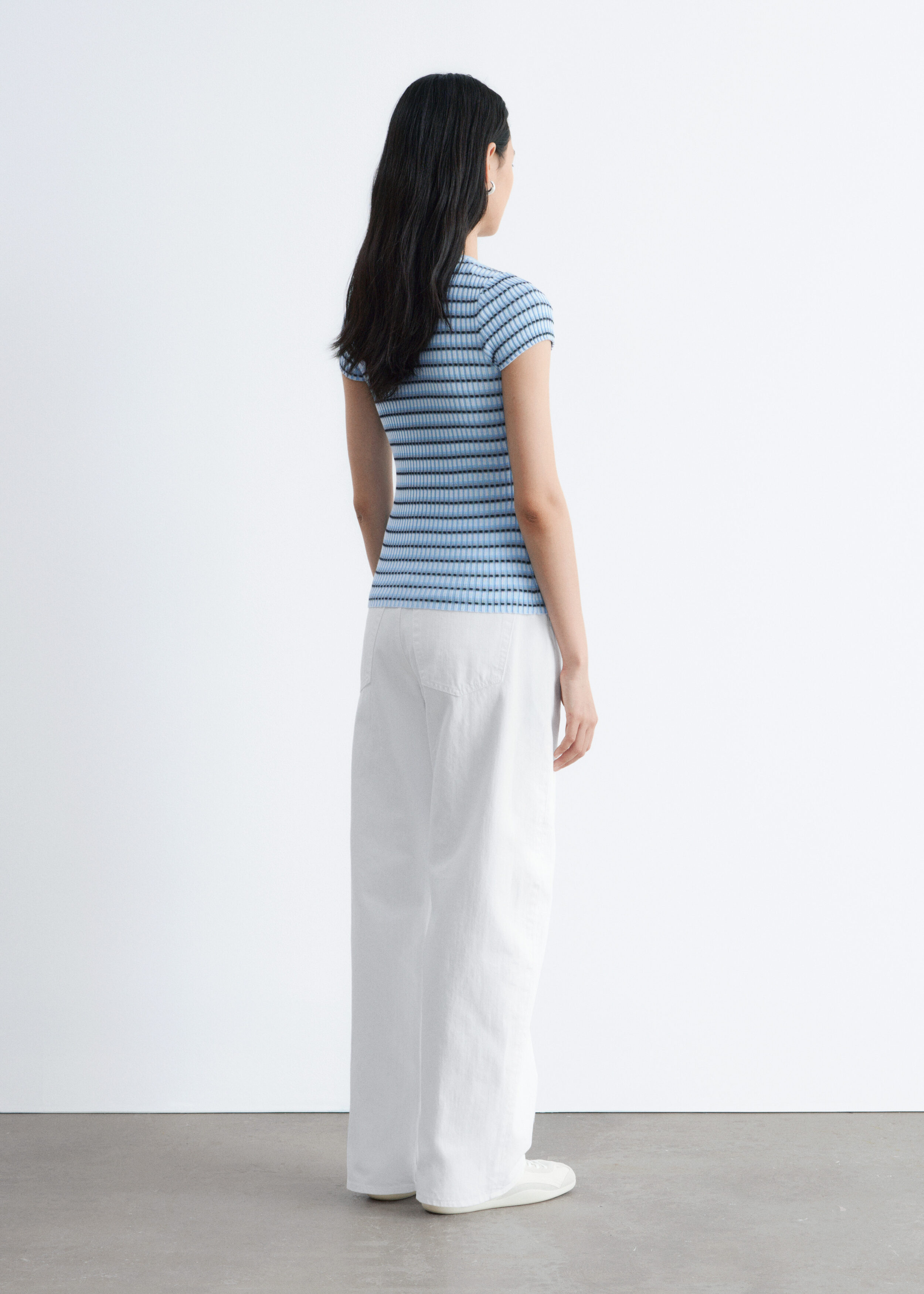 & Other Stories STRIPED RIB-KNIT T-SHIRT
