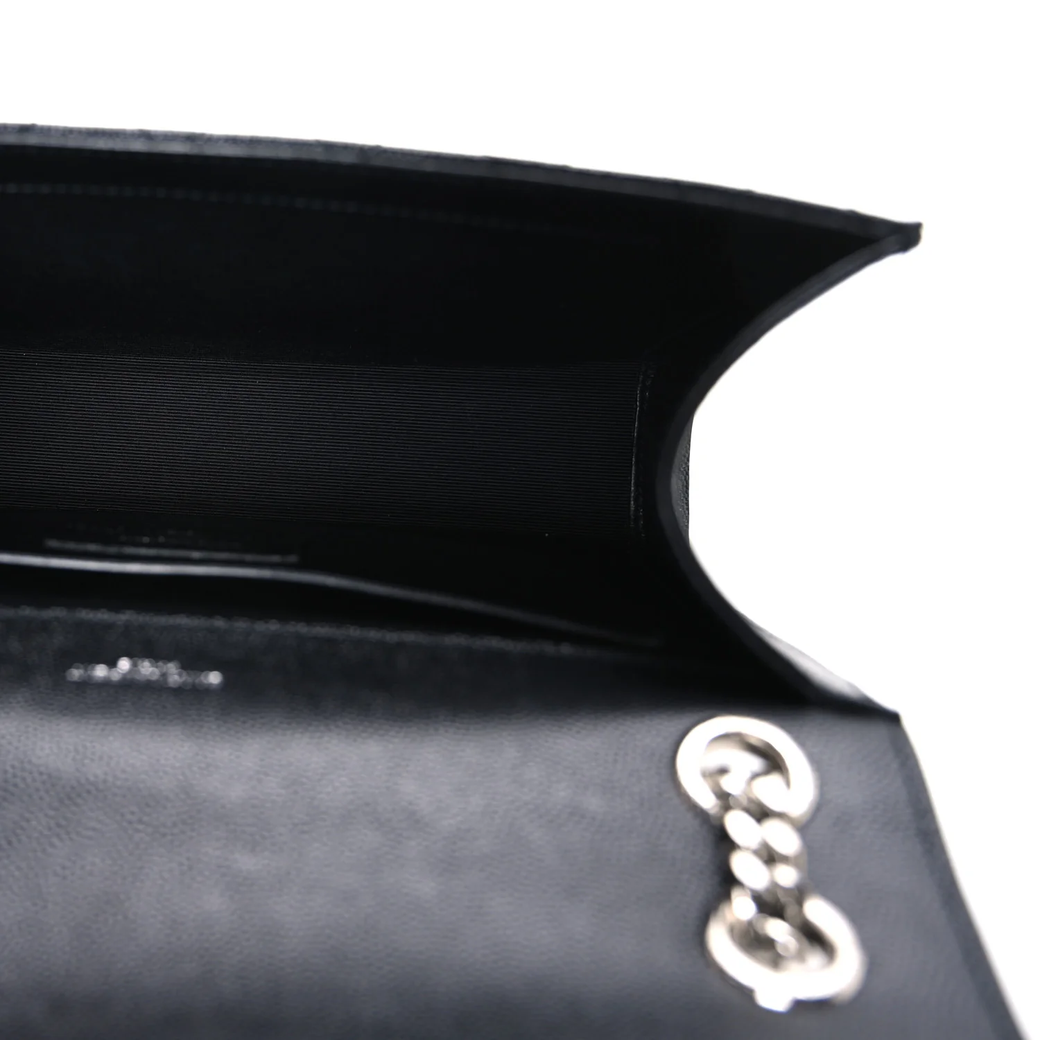 Grain De Poudre Textured Mixed Matelasse Triquilt Medium Monogram Satchel Black - Top Club