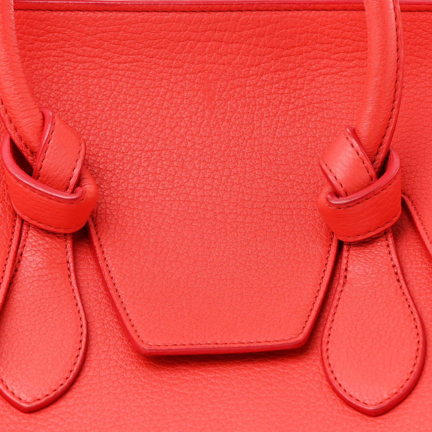 Crisped Calfskin Small Tie Knot Tote Vermillion - Top Club