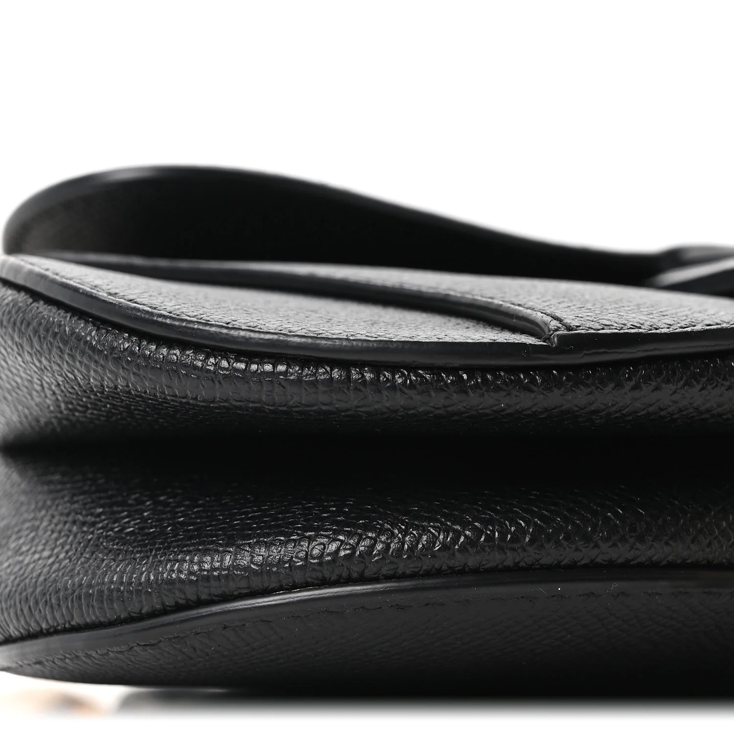Grained Calfskin Mini Saddle Bag Black - Top Club