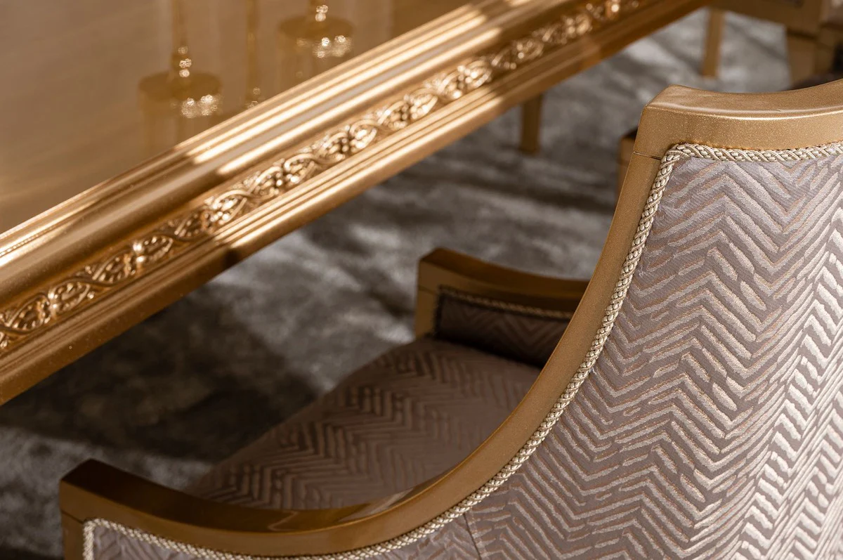 Luxury Baroque Dining Table Gold - Rectangular Baroque Style Kitchen Table - Luxury Dining Room Furniture in Baroque Style - Baroque Dining Room Furniture - Baroque Furnishings