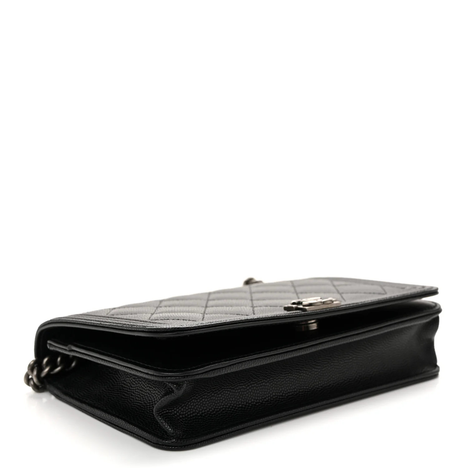 Caviar Quilted Boy Wallet On Chain WOC Black - Top Club