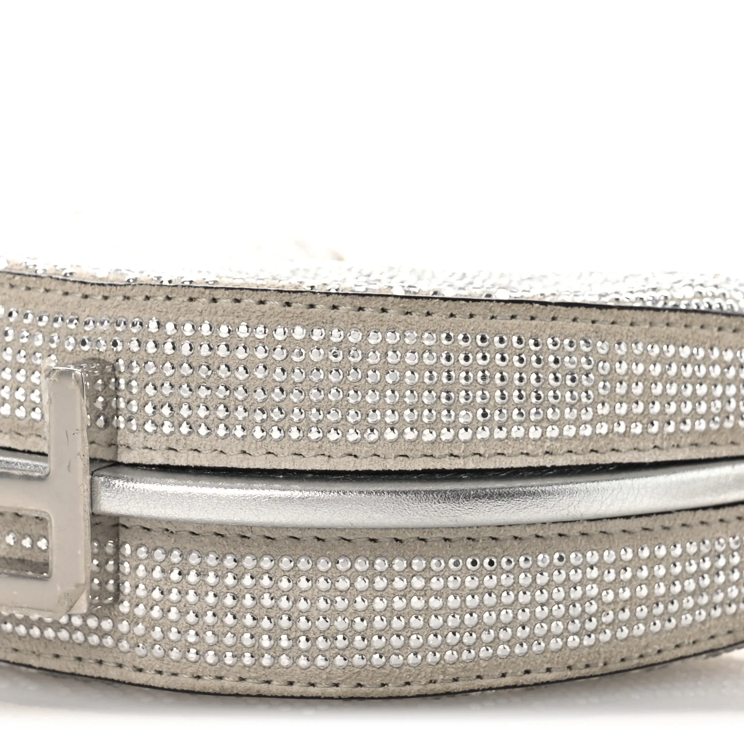 Crystal Vitello Laminato Suede FF Nano Fendigraphy Hobo Charm Grey - Top Club