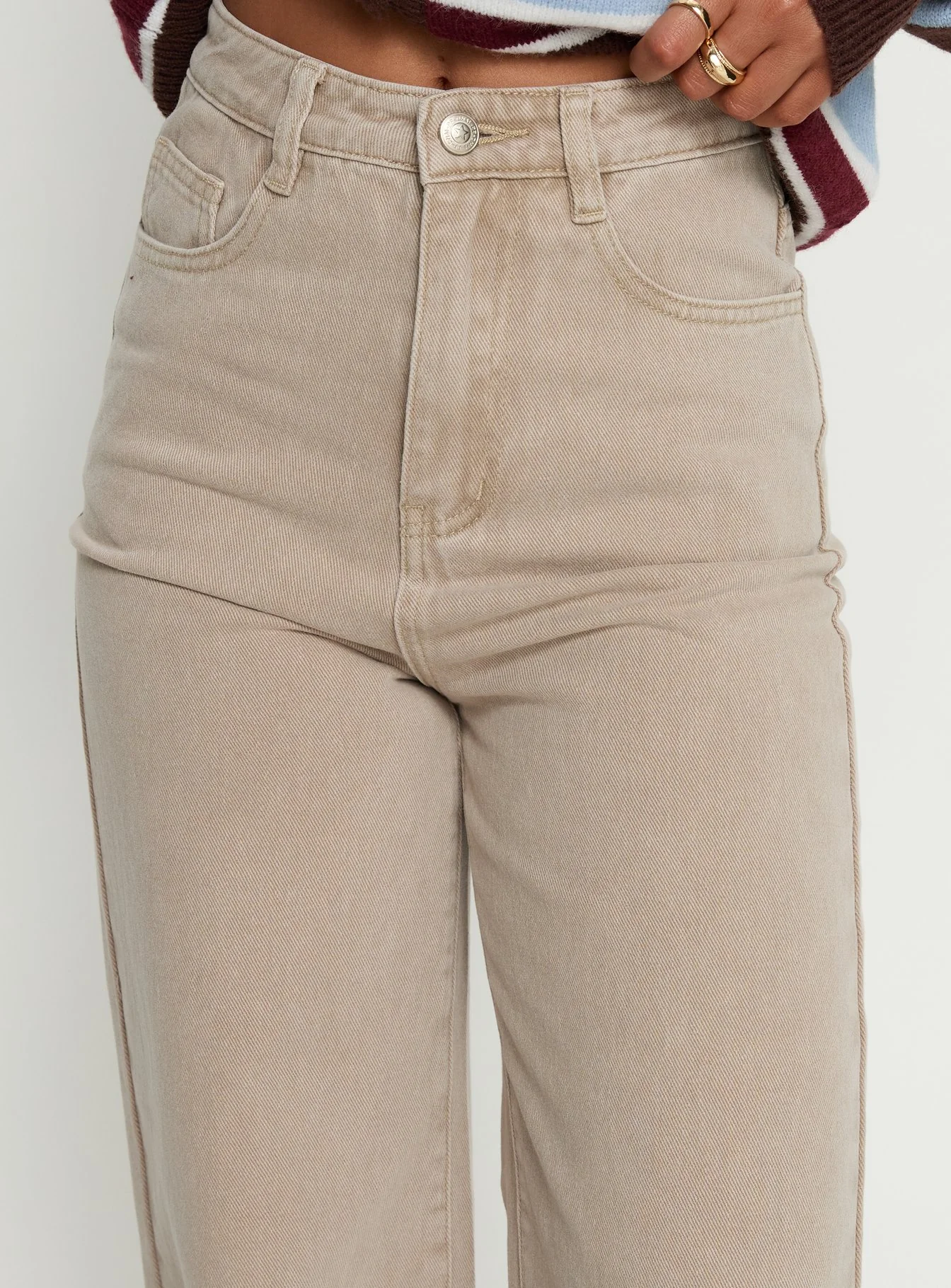Nicolo High Rise Straight Leg Jeans Concrete