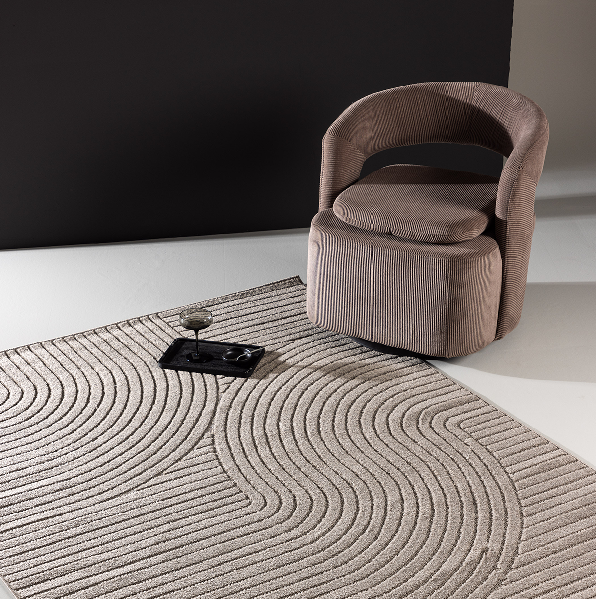 Vloerkleed Misha Bruin - 230 x 160 cm