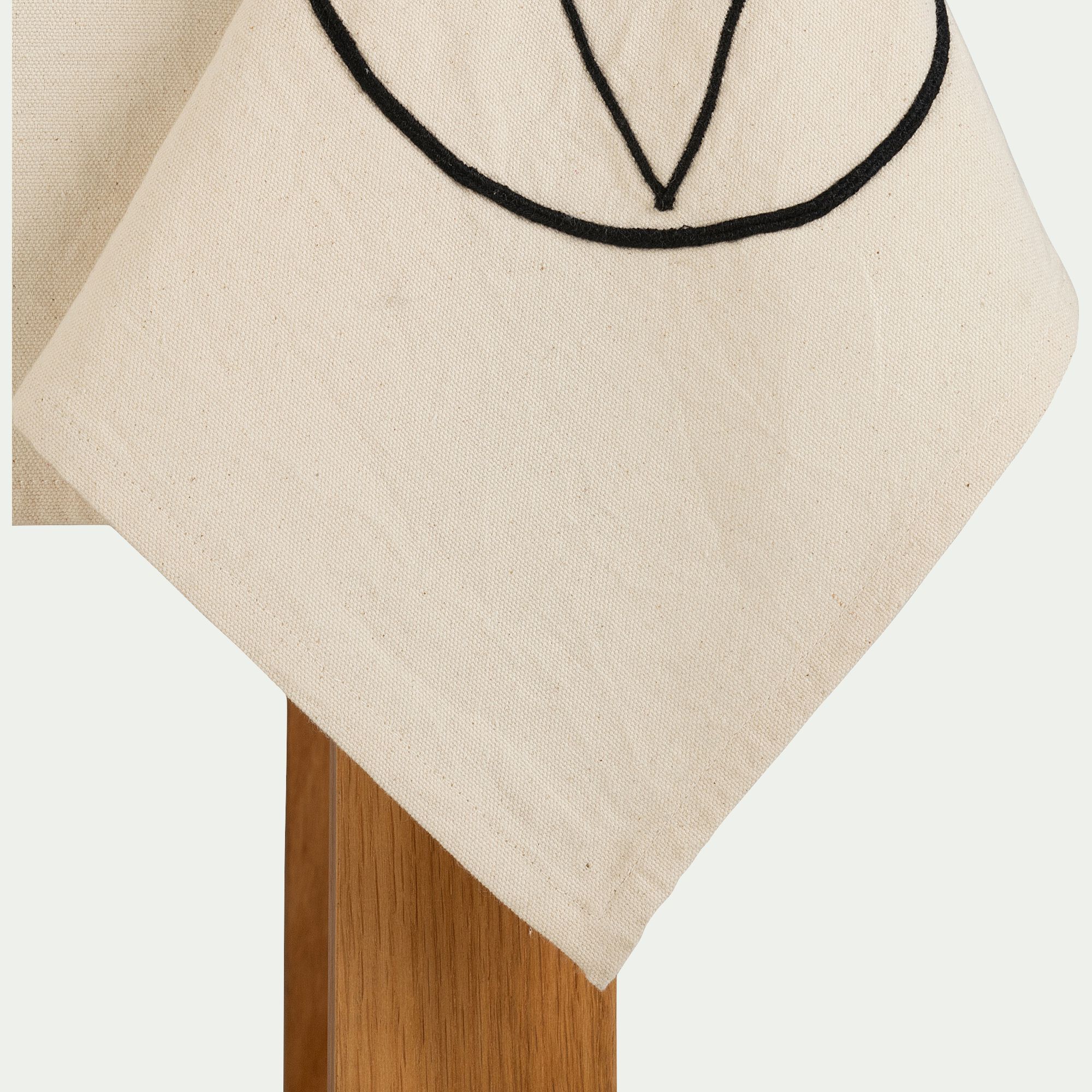 MONIA - Nappe en coton brodée - écru 140x250cm