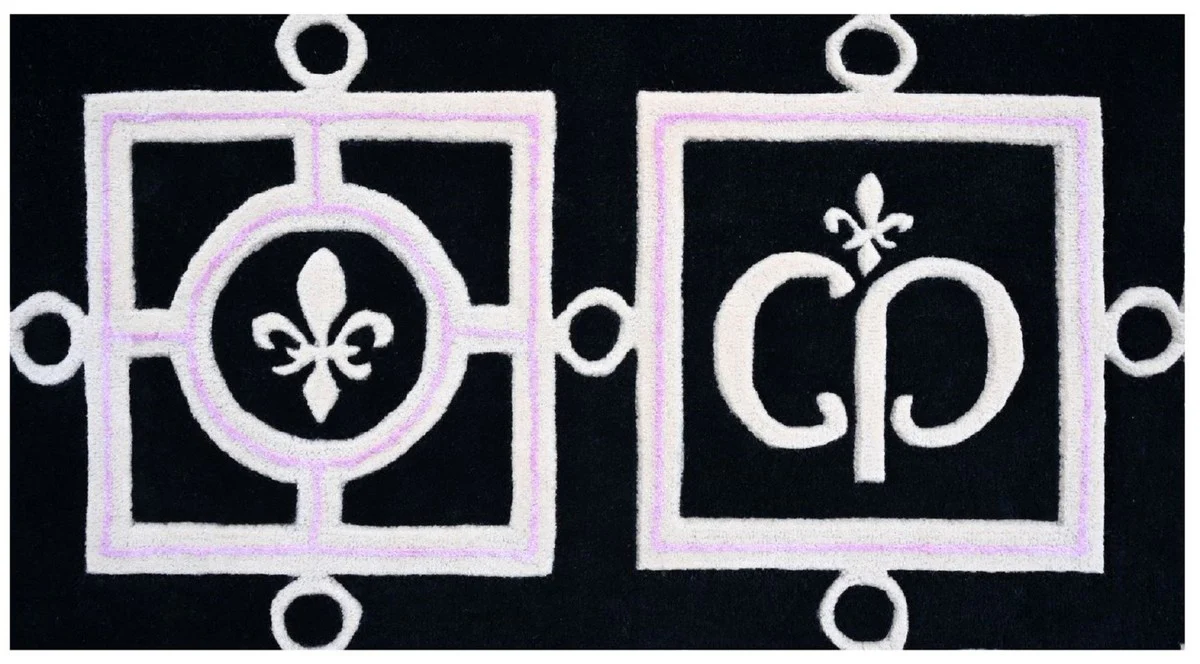 Luxury Baroque Carpet Black / White / Purple - Various Sizes