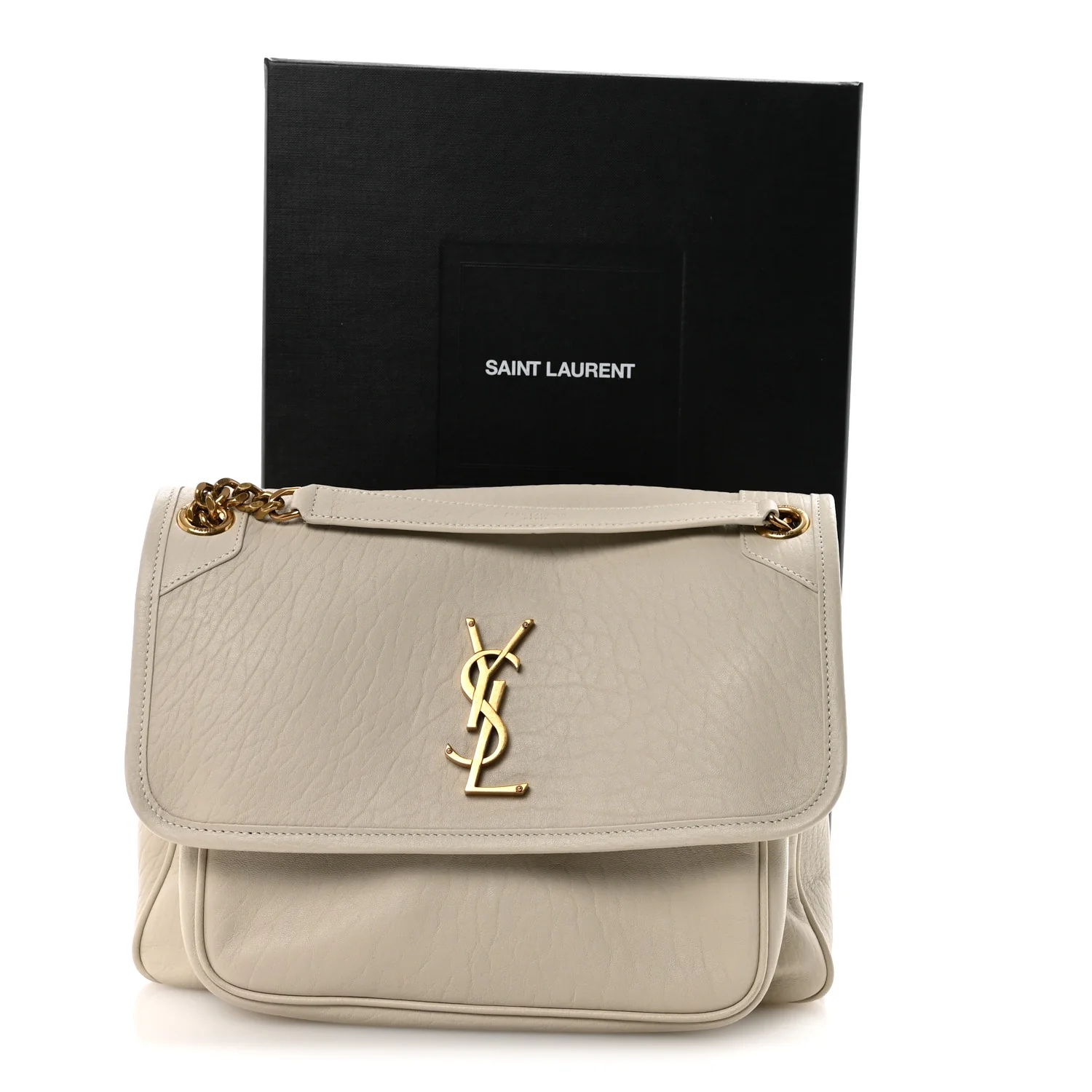 Grained Lambskin Monogram Medium Niki Chain Satchel Crema Soft - Top Club