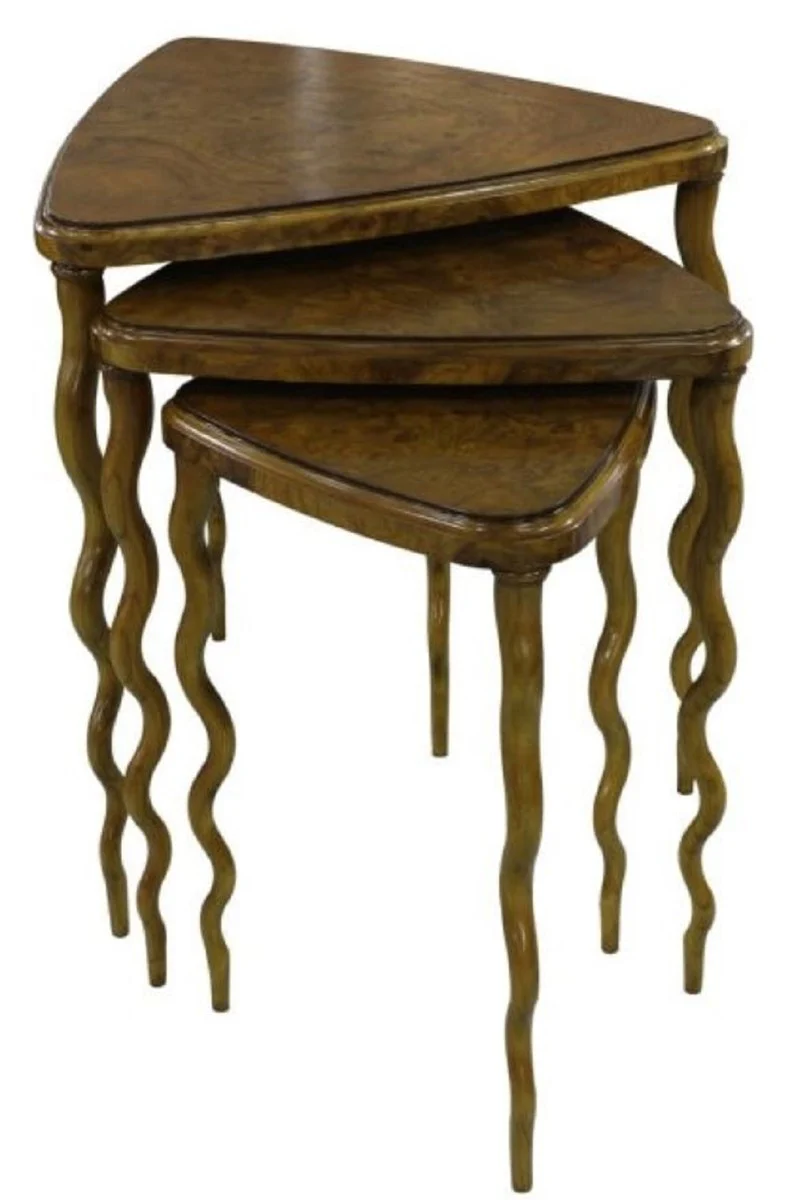 Luxury Art Nouveau side table set brown 65 x 61 x H. 70 cm - Hotel Furniture