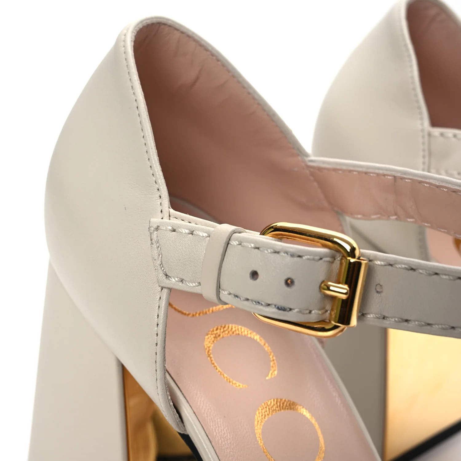 Nappa Horsebit Cross Strap 95mm Sandals 41 Mystic White - Top Club
