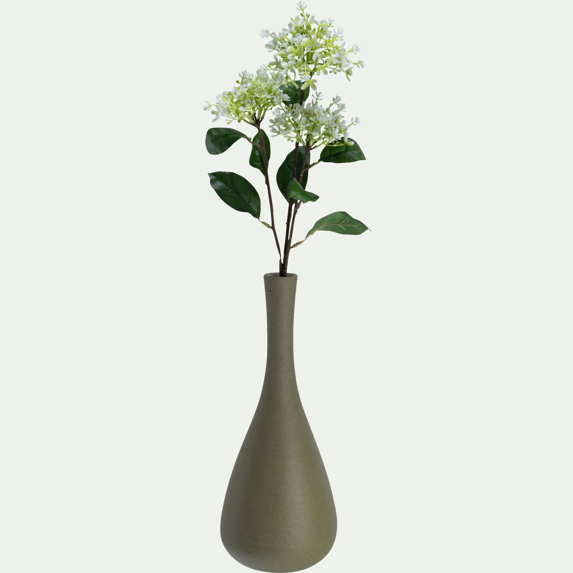 CARELI - Vase bouteille en polystone effet béton H38,5cm - vert