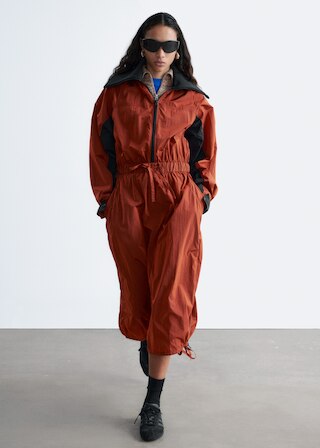 & Other Stories TECHNICAL DRAWSTRING MIDI DRESS
