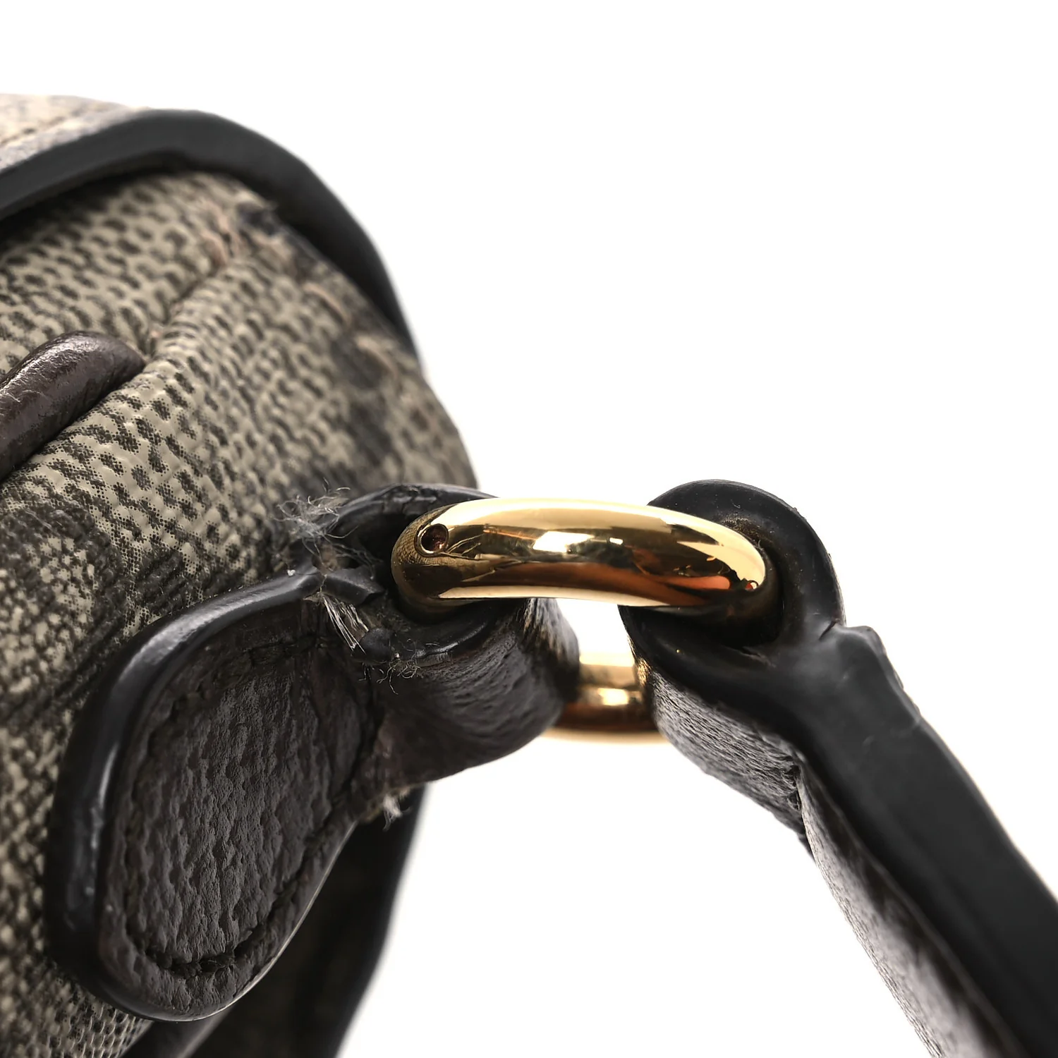 GG Supreme Monogram Textured Dollar Calfskin Web Mini Ophidia Envelope Shoulder Bag Beige Ebony - Top Club