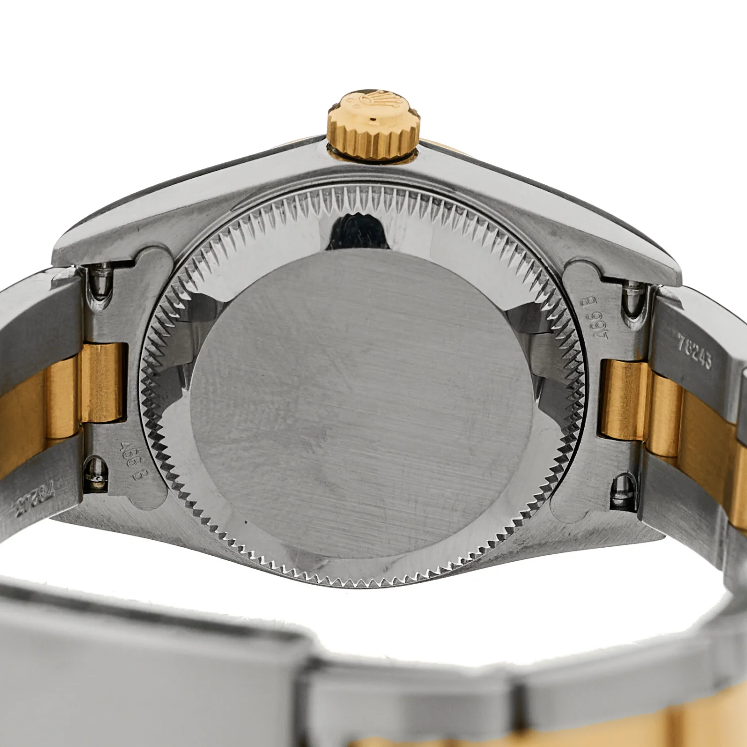 Stainless Steel 18K Yellow Gold 24mm Oyster Perpetual Watch White Roman 76183 - Top Club
