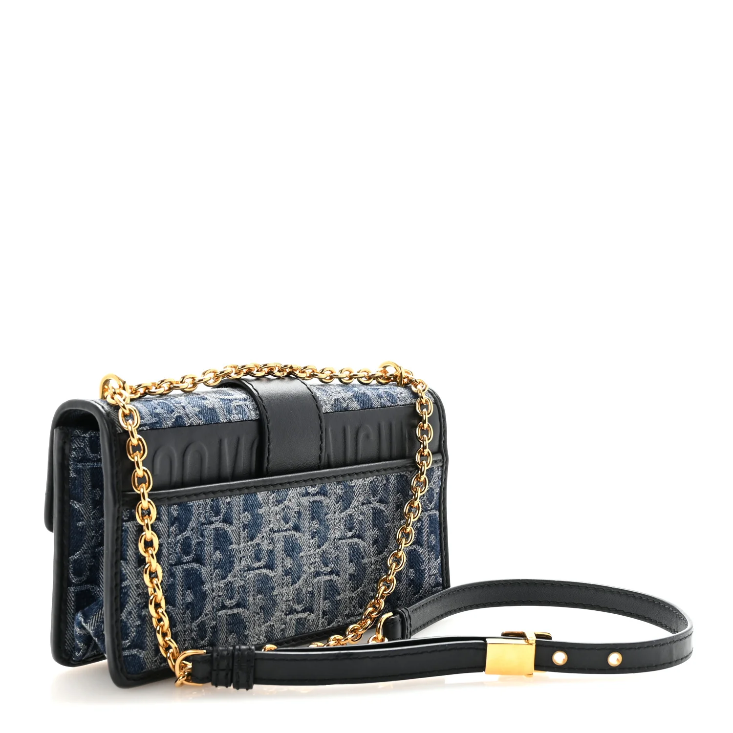 Denim Oblique 30 Montaigne East West Chain Flap Bag - Top Club