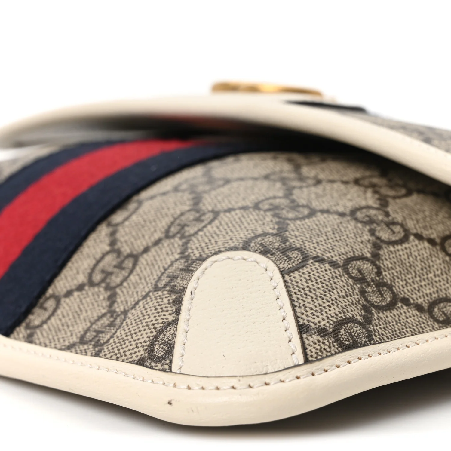 GG Supreme Monogram Web Small Ophidia Belt Bag 90 36 Beige Ebony White - Top Club