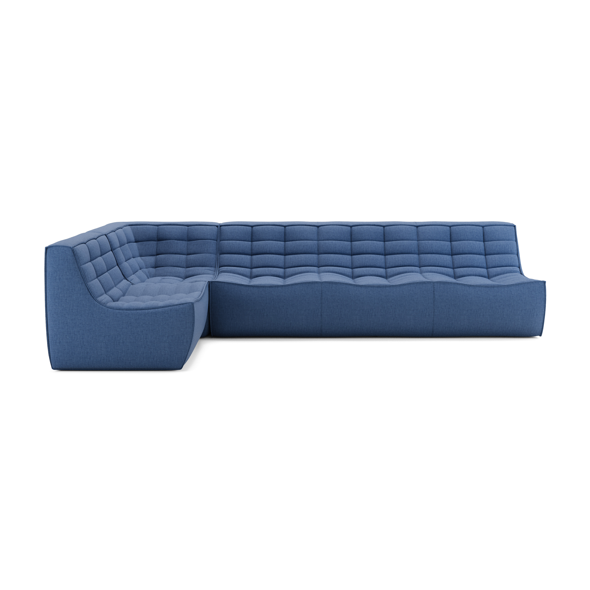 Modulaire bank N701 blue set 1 + 3 seat, 90° recht hoek