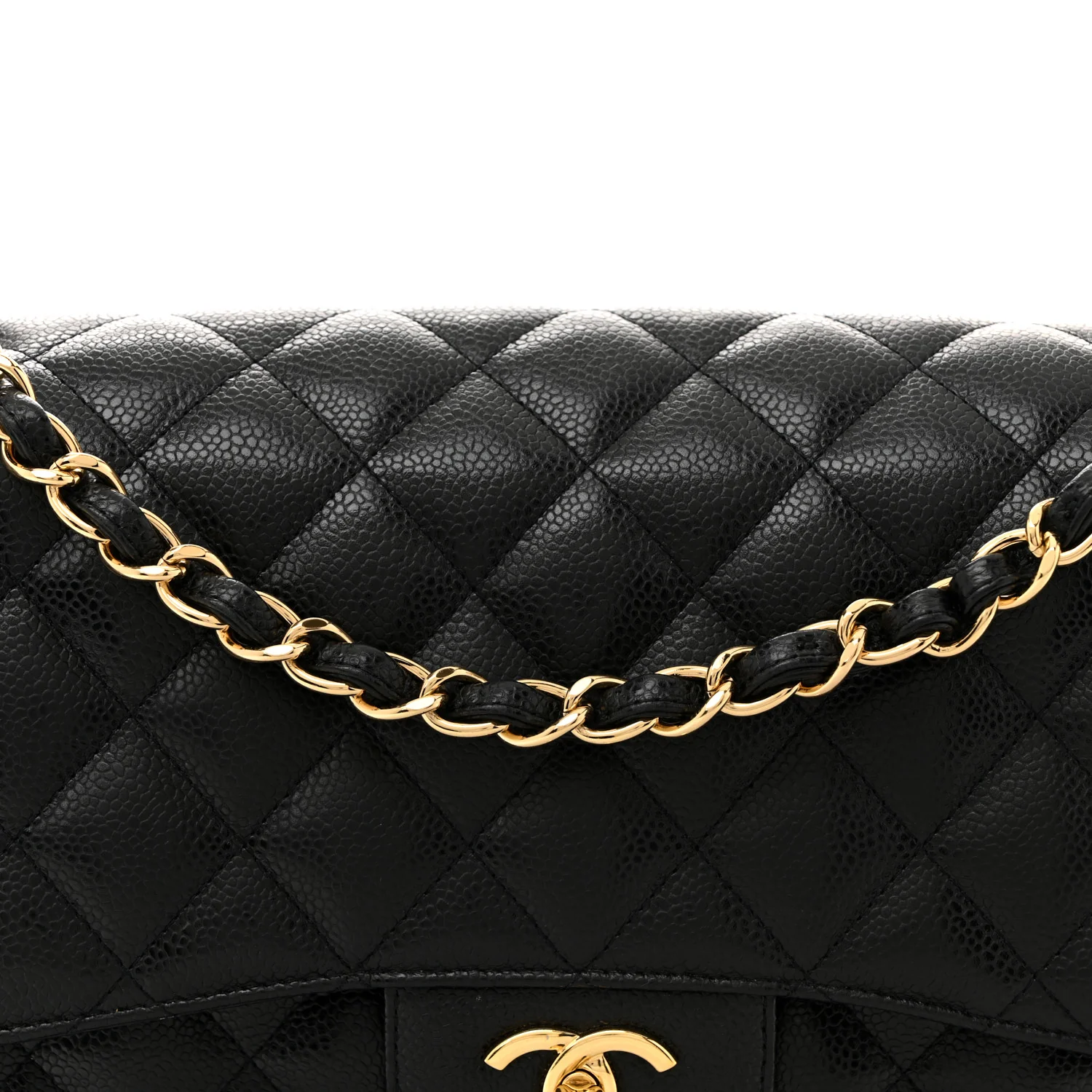 Caviar Quilted Jumbo Double Flap Black - Top Club